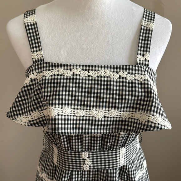 Adelyn Rae‎ Belle Ruffle Lace Gingham Midi Dress Size S - Picture 7 of 15